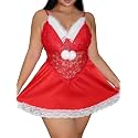 Alrovetoney Women Plus Size Babydoll Lingerie Lace Chemise Mesh Sleepwear Strappy Sexy Nightgown Boudoir Outfit L-4XL