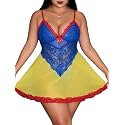 Alrovetoney Women Plus Size Babydoll Lingerie Lace Chemise Mesh Sleepwear Strappy Sexy Nightgown Boudoir Outfit L-4XL