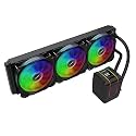 ALSEYE M360 Plus CPU Liquid Cooler, Temperature Display ARGB AIO CPU Water Cooler with 240mm Radiator & Triple 120mm ARGB PWM Fans LGA 1700 Compatible