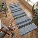 Hand Woven 100% Natural Cotton Export Quality Designer Rug,Carpet, Bed Side Runner for Bedroom,Living Room, Size-2x5 feet or 60 cms x 152 cms(Sky New)