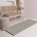Hand Woven 100% Natural Cotton Export Quality Designer Rug,Carpet, Bed Side Runner for Bedroom,Living Room, Size-2x5 feet or 60 cms x 152 cms (Black Beige Diamond)