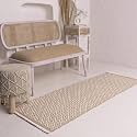 Hand Woven 100% Natural Cotton Export Quality Designer Rug,Carpet, Bed Side Runner for Bedroom,Living Room, Size-2x5 feet (Beige Diamond)