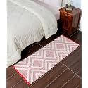 Hand Woven Tufted 100% Natural Cotton Export Quality Designer Rug,Carpet, Bed Side Runner for Bedroom,Living Room, Size-2x5 feet or 60 cms x 152 cms (Red Tufted)