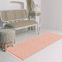 Hand Woven 100% Natural Cotton Export Quality Designer Rug,Carpet, Bed Side Runner for Bedroom,Living Room, Size-2x5 feet or 60 cms x 152 cms(Peach Diamond)