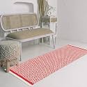 Hand Woven 100% Natural Cotton Export Quality Designer Rug,Carpet, Bed Side Runner for Bedroom,Living Room, Size-2x5 feet or 60 cms x 152 cms(Red Diamond)