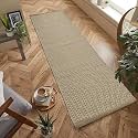 Hand Woven 100% Natural Cotton Export Quality Designer Rug,Carpet, Bed Side Runner for Bedroom,Living Room, Size-2x5 feet or 60 cms x 152 cms (Beige Lehar)