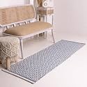 Hand Woven 100% Natural Cotton Export Quality Designer Rug,Carpet, Bed Side Runner for Bedroom,Living Room, Size-2x5 feet or 60 cms x 152 cms(Grey Diamond)