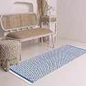 Hand Woven 100% Natural Cotton Export Quality Designer Rug,Carpet, Bed Side Runner for Bedroom,Living Room, Size-2x5 feet or 60 cms x 152 cms(Blue Diamond)
