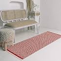 Hand Woven 100% Natural Cotton Export Quality Designer Rug,Carpet, Bed Side Runner for Bedroom,Living Room, Size-2x5 feet or 60 cms x 152 cms (Red Beige Diamond)