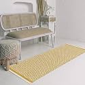 Hand Woven 100% Natural Cotton Export Quality Designer Rug,Carpet, Bed Side Runner for Bedroom,Living Room, Size-2x5 feet or 60 cms x 152 cms (Yellow Diamond)