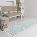 Hand Woven 100% Natural Cotton Export Quality Designer Rug,Carpet, Bed Side Runner for Bedroom,Living Room, Size-2x5 feet or 60 cms x 152 cms (Turquoise Diamond)