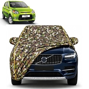 alto 800 100 waterproof car cover  dustproof sun protection cover  soft cotton lining  triple stitched  mirror pocket  antenna pocket  all weather body cover army