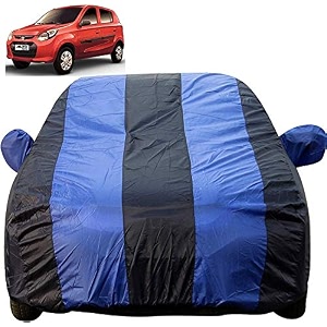 alto 800 dustproof car cover with mirror pockets royal blue stripes taffeta polystertriple stitched compatible with maruti alto 800 car cover 2012 to 2022 alto 800 car accessories