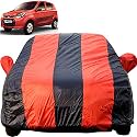 Alto 800 Dustproof Car Cover with Mirror Pockets, Red Blue Stripes, Taffeta Polyster,Triple Stitched, Compatible with Maruti Alto 800 Car Cover (2012 to 2022), Alto 800 Car Accessories