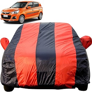alto k10 dustproof car cover with mirror pockets red blue stripes taffeta polystertriple stitched compatible with maruti alto k10 car cover 2014 to 2022 car accessories