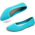 ALTOCIS Womens Knit Ballet Flats Ladies Comfortable Pointed-Toe Dressy Shoes Casual Soft Flat Shoes Ballerina Walking Flats Shoes