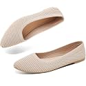 ALTOCIS Womens Knit Ballet Flats Ladies Comfortable Pointed-Toe Dressy Shoes Casual Soft Flat Shoes Ballerina Walking Flats Shoes