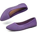 ALTOCIS Womens Knit Ballet Flats Ladies Comfortable Pointed-Toe Dressy Shoes Casual Soft Flat Shoes Ballerina Walking Flats Shoes