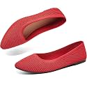 ALTOCIS Womens Knit Ballet Flats Ladies Comfortable Pointed-Toe Dressy Shoes Casual Soft Flat Shoes Ballerina Walking Flats Shoes