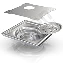ALTON ALD1005, SS-304 Grade, 5x5 INCH, Cut, Bathroom Grating Square, Matte