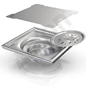 ALTON ALD1005, SS-304 Grade, 5x5 INCH Plain, Bathroom Grating Square Floor Drain Jali with Cockroach Trap, Matte