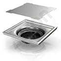 ALTON ALD1005, SS-304 Grade, 5x5 INCH, Plain, Bathroom Grating, Matte