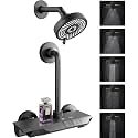 ALTON ALM35015, Modern Wall Mixer for Bathroom with L-Bend Set, Black