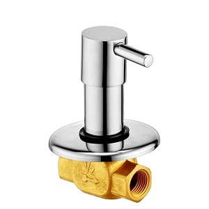 alton grace concealed brass silver polished stop cock with adjustable wall flange 15mm