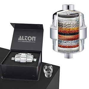 alton shr20170 abs 15-stage shower and tap filter for hard water silver