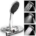 ALTON SHR22301, ABS,3-Function, 4-INCH, Hand Shower With SS-304 Grade 1.5 Mtr Flexible Hose & Wall Hook, Silver