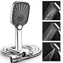 ALTON SHR22380, ABS,3-Function, 5-INCH, Hand Shower With SS-304 Grade 1.5 Mtr Flexible Hose &amp; Wall Hook, Silver