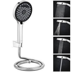 alton shr22400 abs 5-inch 4-function hand shower full set silver