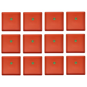 altruist square plastic plant pot saucer  uv treated bottom tray for flower pots amp planters  indoor outdoor balcony garden tray terracotta 10 inch pack of 12