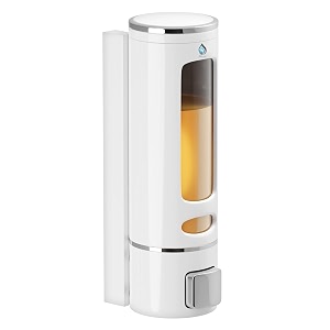 alturas abs wall mounted shampoo sanitizer lotion hand dish wash gel liquid soap dispenser for bathroom and kitchen 400ml white capsule-1pc