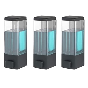 alturas abs wall mounted shampoo sanitizer lotion hand dish wash gel liquid soap dispenser for bathroom and kitchen 500 ml black -3pc