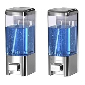 alturas abs wall mounted shampoo sanitizer lotion hand dish wash gel liquid soap dispenser for bathroom and kitchen 300ml capsule black-2pc