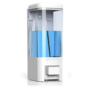 alturas abs wall mounted shampoo sanitizer lotion hand dish wash gel liquid soap dispenser for bathroom and kitchen 300ml capsule black-2pc