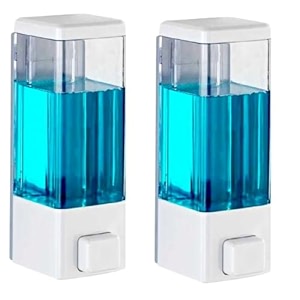alturas abs wall mounted shampoo sanitizer lotion hand dish wash gel liquid soap dispenser for bathroom and kitchen 350ml white -2pc