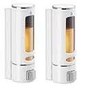 Alturas Abs Wall Mounted Shampoo Sanitizer Lotion Hand Dish Wash Gel Liquid Soap Dispenser for Bathroom and Kitchen (400ml White Capsule-2pc)