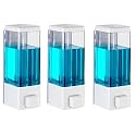 Alturas Abs Wall Mounted Shampoo Sanitizer Lotion Hand Dish Wash Gel Liquid Soap Dispenser for Bathroom and Kitchen (350ml White -3pc)