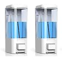 ALTURAS Abs Wall Mounted Shampoo Sanitizer Lotion Hand Dish Wash Gel Liquid Soap Dispenser for Bathroom and Kitchen (300ml Capsule black-2pc)