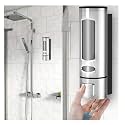 ALTURAS Abs Wall Mounted Shampoo Sanitizer Lotion Hand Dish Wash Gel Liquid Soap Dispenser for Bathroom and Kitchen (300ml Capsule black-2pc)