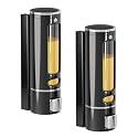 ALTURAS Abs Wall Mounted Shampoo Sanitizer Lotion Hand Dish Wash Gel Liquid Soap Dispenser for Bathroom and Kitchen (300ml Capsule black-2pc)