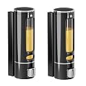 ALTURAS Abs Wall Mounted Shampoo Sanitizer Lotion Hand Dish Wash Gel Liquid Soap Dispenser for Bathroom and Kitchen (300ml Capsule black-2pc)