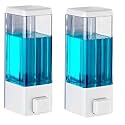 Alturas Abs Wall Mounted Shampoo Sanitizer Lotion Hand Dish Wash Gel Liquid Soap Dispenser for Bathroom and Kitchen (350ml White -2pc)