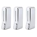 Alturas Abs Wall Mounted Shampoo Sanitizer Lotion Hand Dish Wash Gel Liquid Soap Dispenser for Bathroom and Kitchen (350ml Silver Dolphin-3pc)