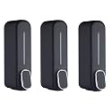 Alturas Abs Wall Mounted Shampoo Sanitizer Lotion Hand Dish Wash Gel Liquid Soap Dispenser for Bathroom and Kitchen (350ml Black Dolphin-3pc)