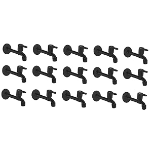 alturas rust proof pvd coated matte black flora long body tap for bathroom and kitchen -set of 15