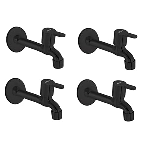 alturas rust proof pvd coated matte black flora long body tap for bathroom and kitchen -set of 4