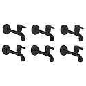 Alturas Rust Proof PVD Coated Matte Black Flora Long Body tap for Bathroom and Kitchen -Set of (6)
